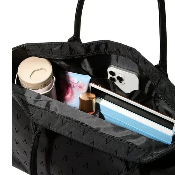 New NWT Victoria's Secret Black VS Tote Zip & Pink Scarf - Picture 3 of 8